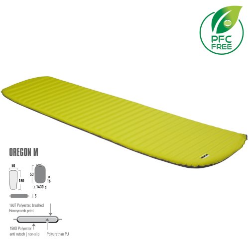 Коврик самонадувающийся High Peak Oregon M 5 cm Citronelle (41124)