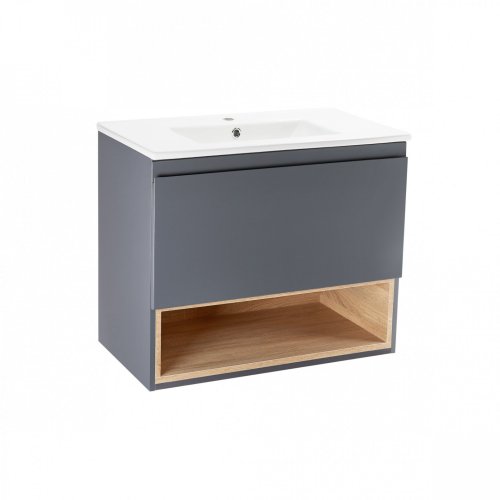 Тумба подвесная с умывальником Qtap Robin QT1372TPВ7002GWO