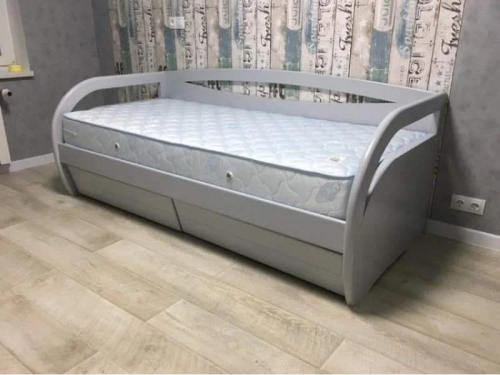 Ліжко підліткове МІКС-меблі Баварія з ящиками 90х200 слонова кістка