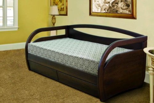 Ліжко підліткове МІКС-меблі Баварія з ящиками 90х200 темний горіх