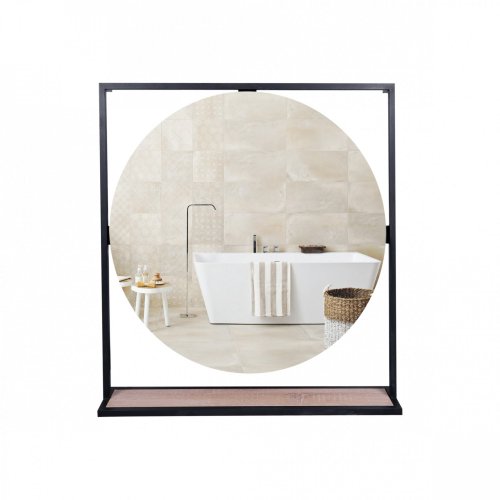 Дзеркало Qtap Taurus Black/Whitish oak з LED-підсвіткою QT2478ZP800BWO