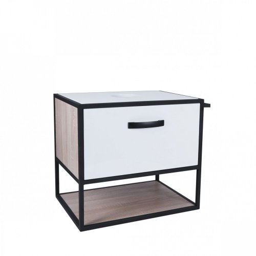 Тумба підвісна Qtap Taurus White/Whitish oak зі стільницею QT2479TPT603WWO