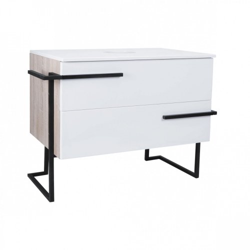 Тумба підлогова Qtap Taurus White/Whitish oak зі стільницею QT2480TNT803WWO