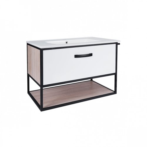 Тумба з умивальником Qtap Taurus White/Whitish oak QT2472TPT703WWO