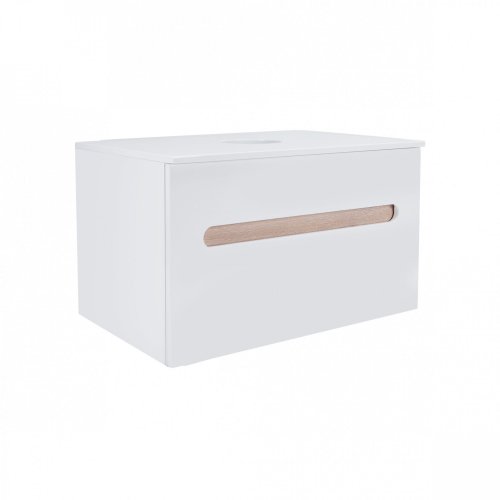 Тумба подвесная Qtap Virgo White/Whitish oak со столешницей QT1879TPА801WWO