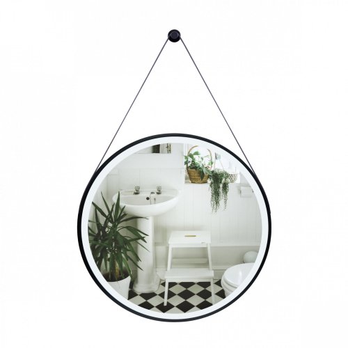 Зеркало Qtap Robin R600 Black с LED-подсветкой QT13786502B