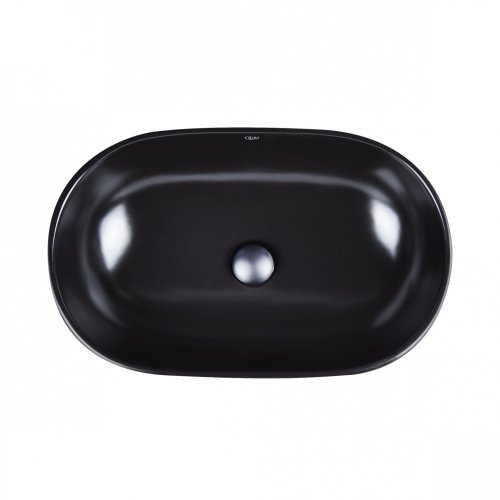 Умывальник Qtap Leo Matt black с донным клапаном QT1111A028MB