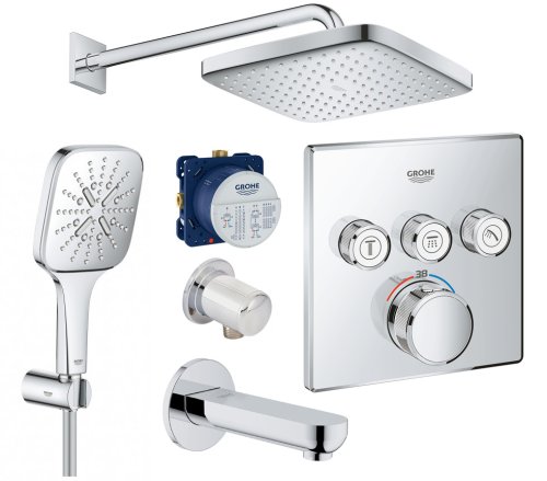 Душевая система Grohtherm Smartcontrol Tempesta 250 Cube на 3 потребителя