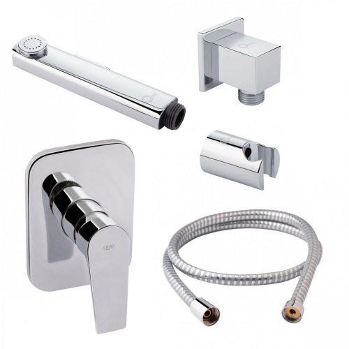 Смеситель скрытого монтажа + Набор для гигиенического душа Qtap 102