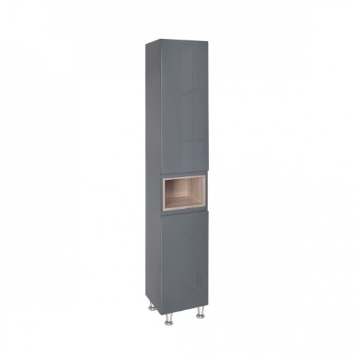 Пенал підлоговий Qtap Robin Graphite/Whitish oak QT1376PN1652RGWO