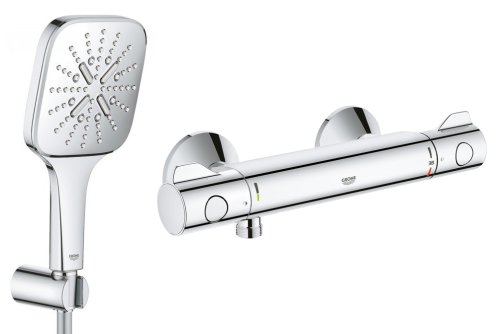 Смеситель для душа Grohe Grohtherm 800 с душевой лейкой Rainshower Smartactive Cube 130
