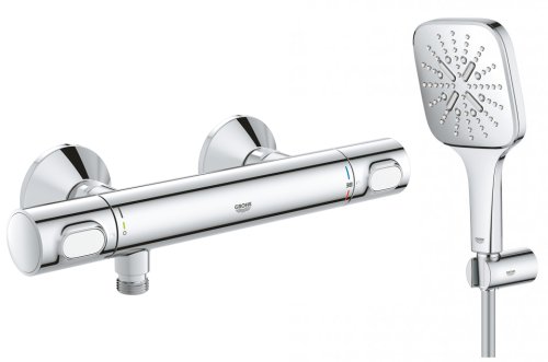 Змішувач для душу Grohe Grohtherm 500 з душовою лійкою Rainshower Smartactive Cube 130