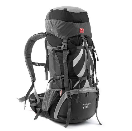 Рюкзак туристический Naturehike NH70B070-B, 70 л+5 л, черно-серый