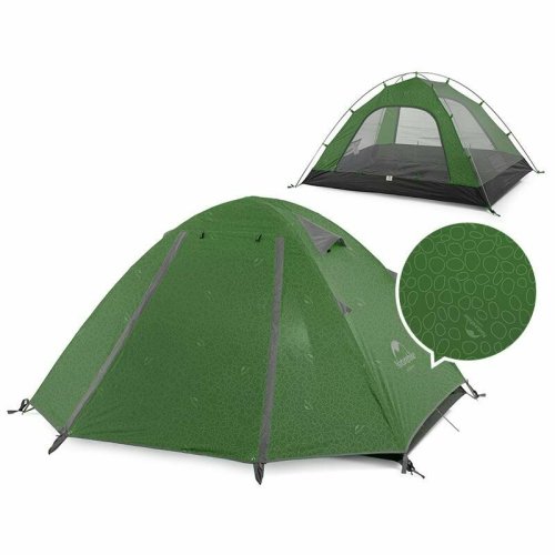 Палатка трехместная Naturehike P-Series NH18Z033-P, 210T65D, темно-зеленая