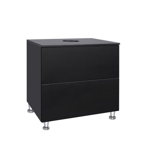 Тумба напольная Qtap Tern Matt black со столешницей QT1780TNL702MB