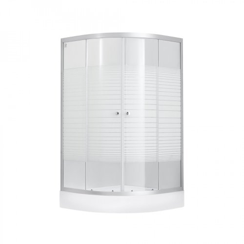 Душова кабіна Lidz Wieza SC90x90.SAT.LOW.L, скло Linie 4 мм + піддон Kupala