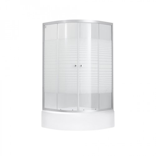 Душова кабіна Lidz Wieza SC90x90.SAT.MID.L, скло Linie 4 мм + піддон з панеллю Kupala