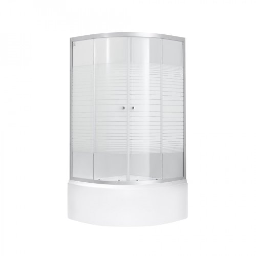 Душова кабіна Lidz Wieza SC90x90.SAT.HIGH.L, скло Linie 4 мм + піддон з панеллю Kupala