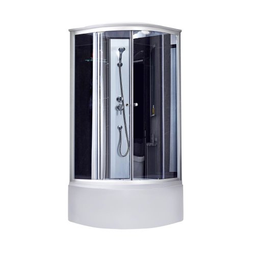 Душевой бокс Lidz Tani SB80x80.SAT.HIGH.GR, стекло тонированное 4 мм + поддон с панелью Kupala