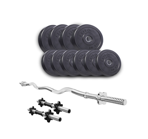 Набір Elitum Titan 25 кг з W-подібним грифом + 2 гантельних