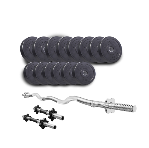 Набор Elitum Titan 35 кг с W-образным грифом + 2 гантельными.