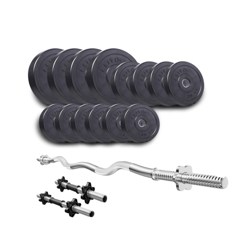 Набор Elitum Titan 45 кг с W-образным грифом + 2 гантельными.