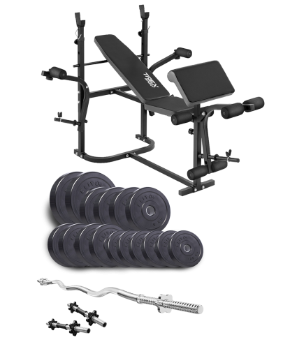 Набор Elitum Titan 65 кг + скамейка TrexSport TX-020