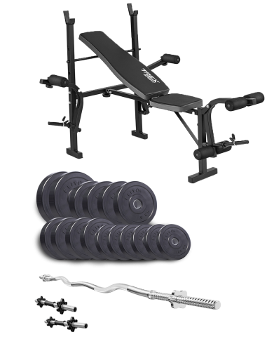 Набор Elitum Titan 65 кг + скамейка TrexSport TX-055