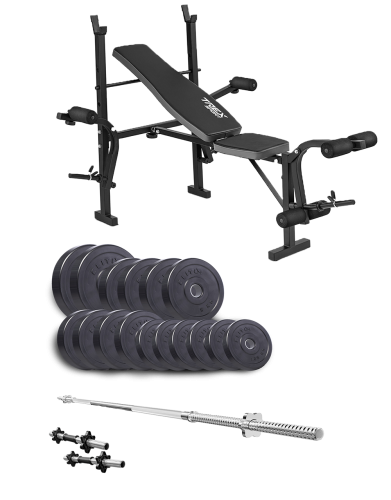 Набор Elitum Titan 68 кг + скамейка TrexSport TX-055