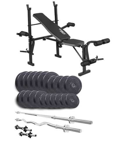 Набір Elitum Titan 114 кг + лава TrexSport TX-055