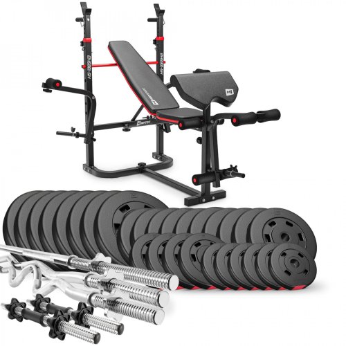 Набор Hop-Sport Premium 173 кг со скамьей HS-1065 и партой Скотта