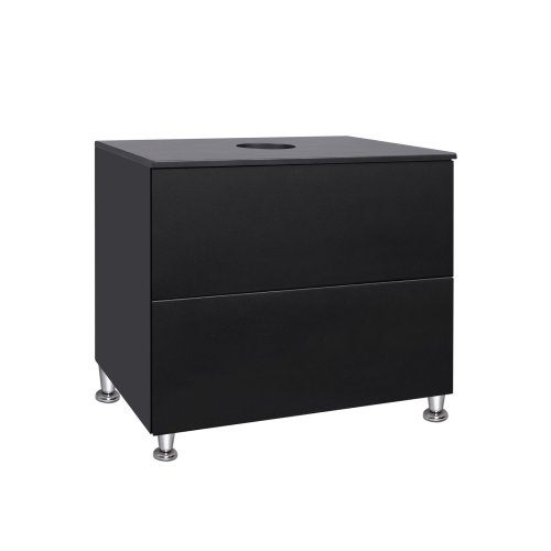 Тумба напольная Qtap Tern Matt black со столешницей QT1780TNL802MB