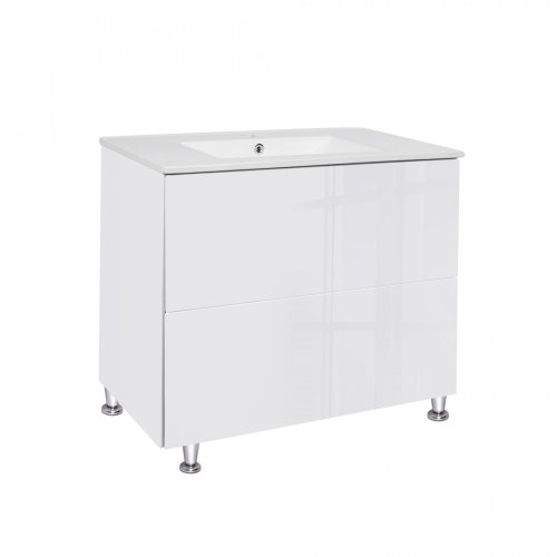 Комплект Qtap Tern White тумба напольная + раковина врезная QT1771TNL8013080CW