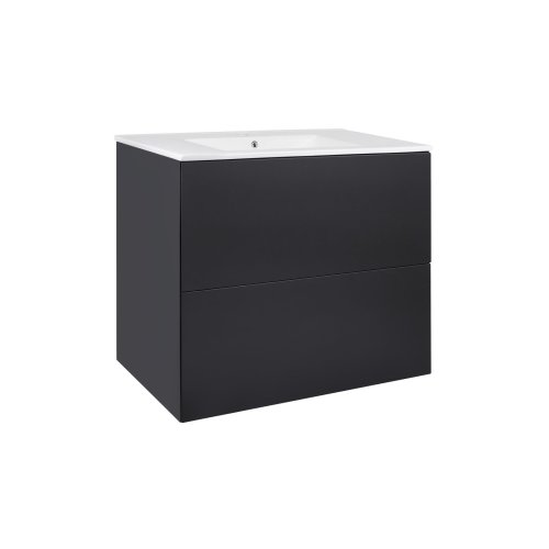 Комплект Qtap Tern Matt black тумба підвісна + раковина врізна QT1772TPL7023070CMB