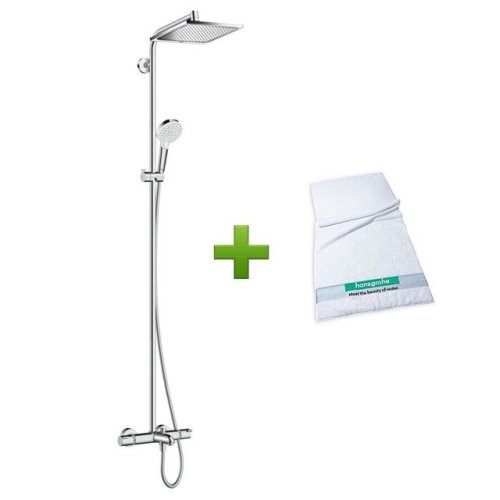 Душевая система Hansgrohe Crometta E 240 1jet Showerpipe 27298000+полотенце