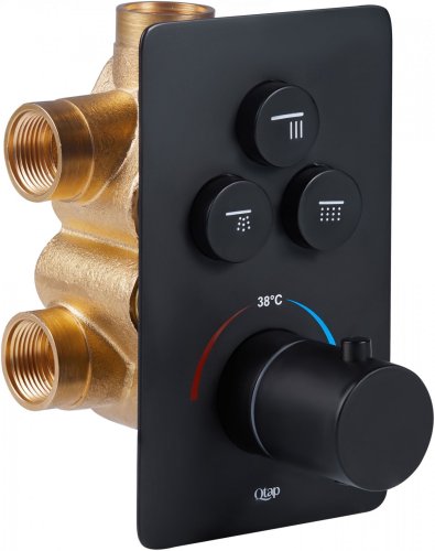 Смеситель скрытого монтажа Qtap Votice 6443T105NKB на три потребителя