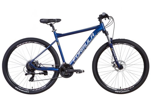 Велосипед AL 29" Formula F-1 AM DD рама-18.5" сине-серебристый с желтым 2021