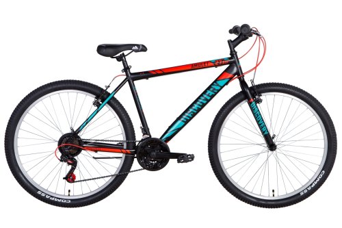 Велосипед ST 27.5" Discovery AMULET Vbr рама-19" черно-красный с бирюзовым (м) 2021