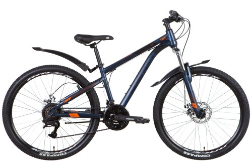 Велосипед ST 26" Discovery TREK AM DD рама-13" сине-черный (м) с крылом Pl 2022