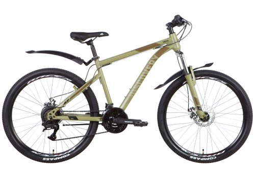 Велосипед ST 26" Discovery TREK AM DD рама-15" хаки (м) с крылом Pl 2022
