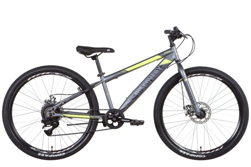 Велосипед ST 26" Discovery ATTACK DD рама-13" графитовый с желтым (м) 2022