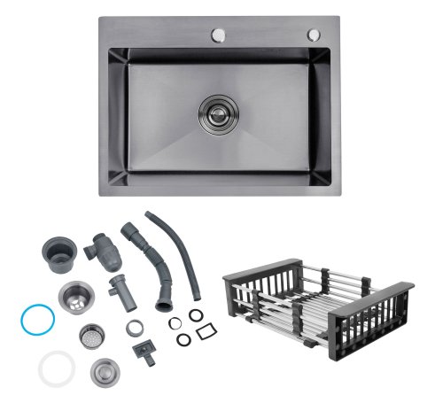 Кухонна мийка Kroner (KRP) PVD Schwarze-5843HM CV022794