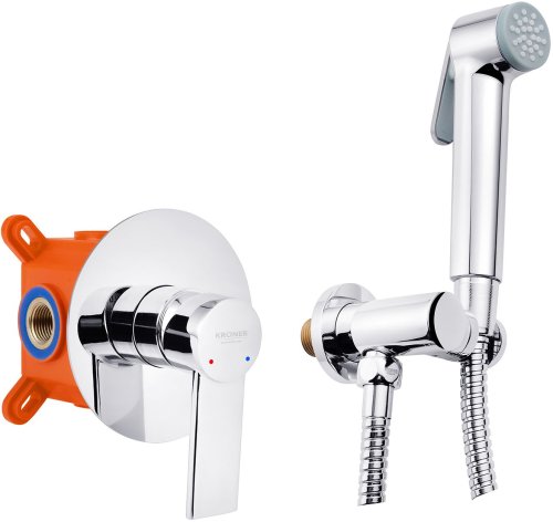 Смеситель + гигиенический душ Kroner (KRP) Basis-C080SB CV024298