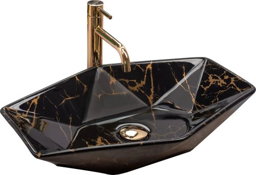 Умывальник REA VEGAS BLACK MARBLE SHINY REA-U5603