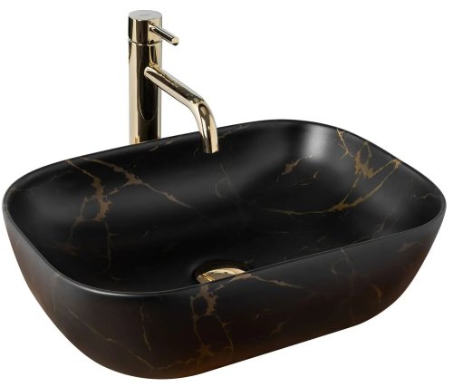 Умывальник REA BELINDA BLACK MARBLE MAT REA-U8908