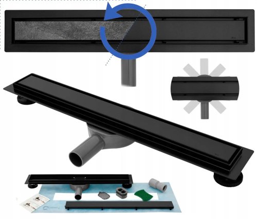 Трап для душа REA NEO PRO BLACK 2в1 90 см REA-G8908