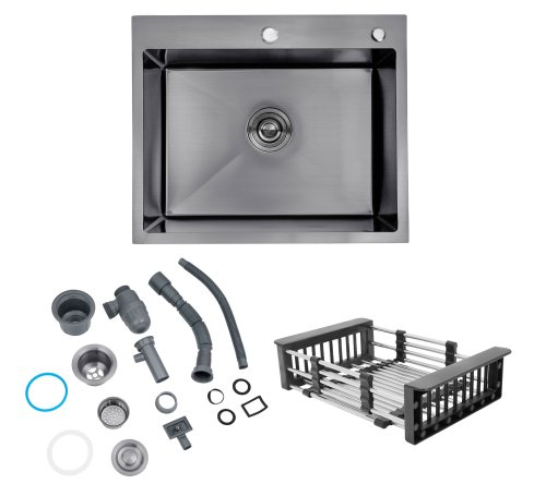Кухонная мойка Kroner KRP PVD Schwarze-6050HM CV025260