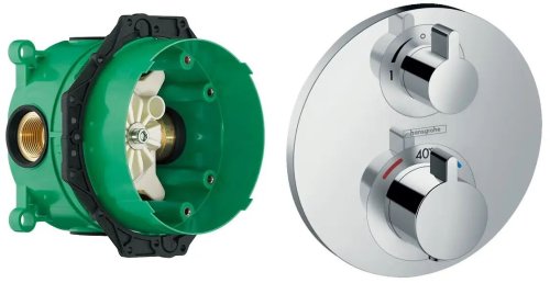 Змішувач прихованого монтажу Hansgrohe Ecostat S 15758000+01800180