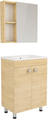 Комплект мебели для ванной RJ Atlant тумба + раковина + зеркальный шкаф RJ02601OK