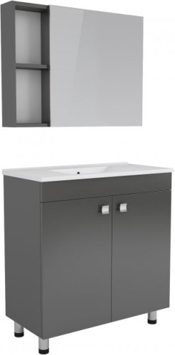 Комплект мебели для ванной RJ Atlant тумба + раковина + зеркальный шкаф RJ02801GR